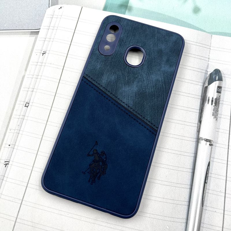 قاب گوشی Galaxy A20 / A30 سامسونگ Polo Cover چرم طرح دوخت پولو محافظ لنز دار سرمه ای کد 116538 - Image 2