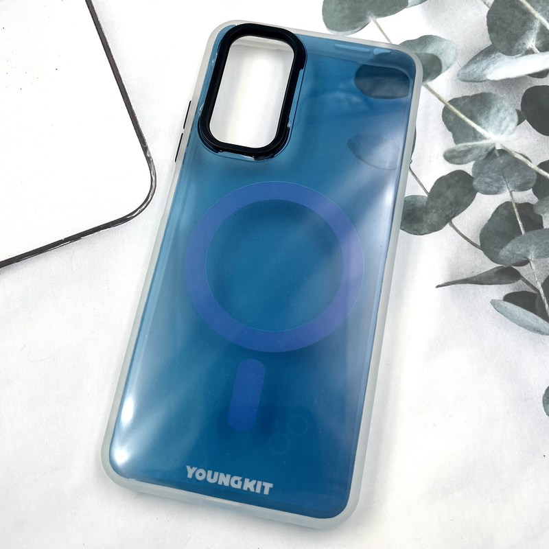 قاب گوشی Redmi Note 11 4G / Redmi Note 11S شیائومی Youngkit Case طرح مگ سیف Magsafe ایربگ دار لنز برجسته آبی کد 131798 - Image 2