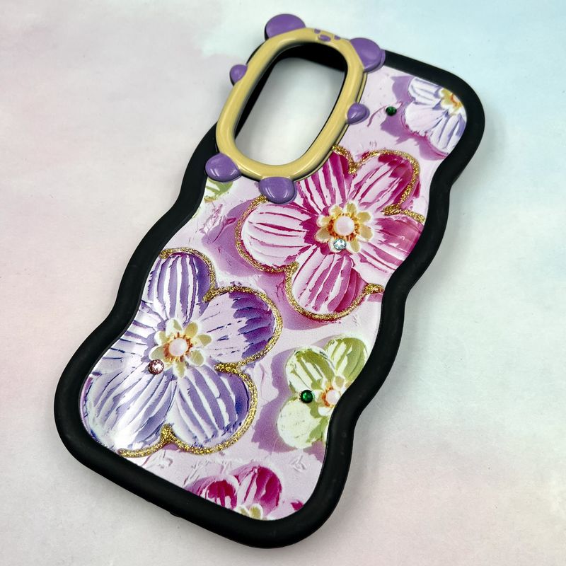 قاب گوشی Galaxy A35 / A55 سامسونگ سیلیکونی Flower Case طرح گل نگین برجسته ایربگ دار کد 134547 - Image 2