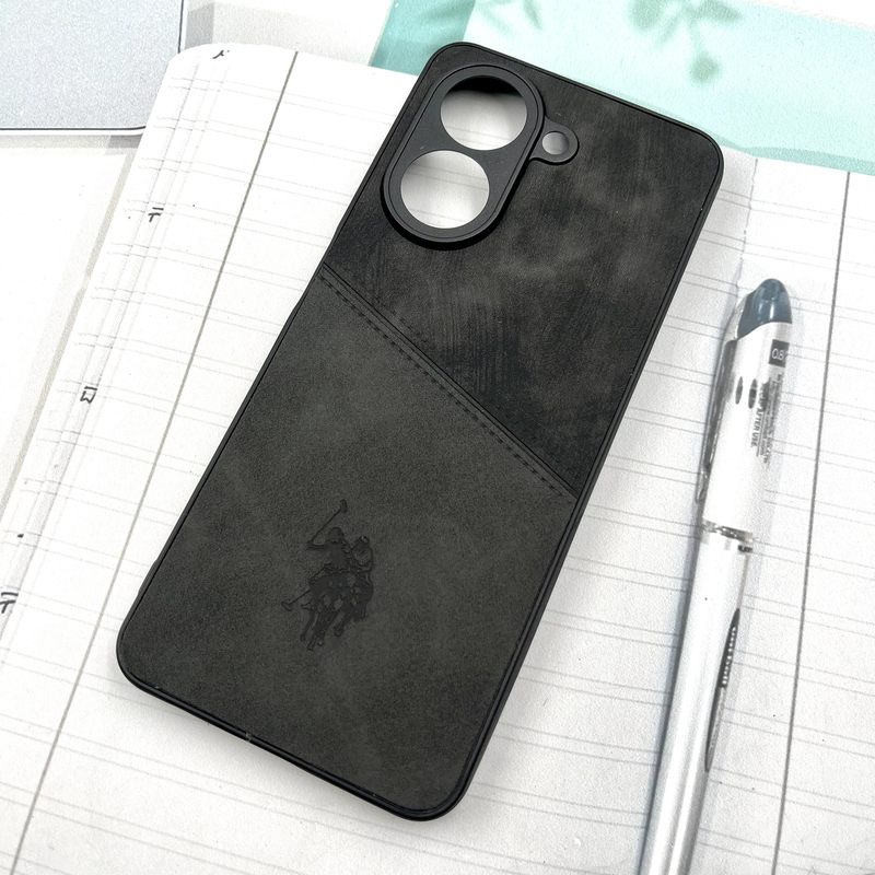 قاب گوشی Redmi A5 / Poco C71 شیائومی Polo Cover چرم طرح دوخت پولو محافظ لنز دار مشکی کد 136268 - Image 2