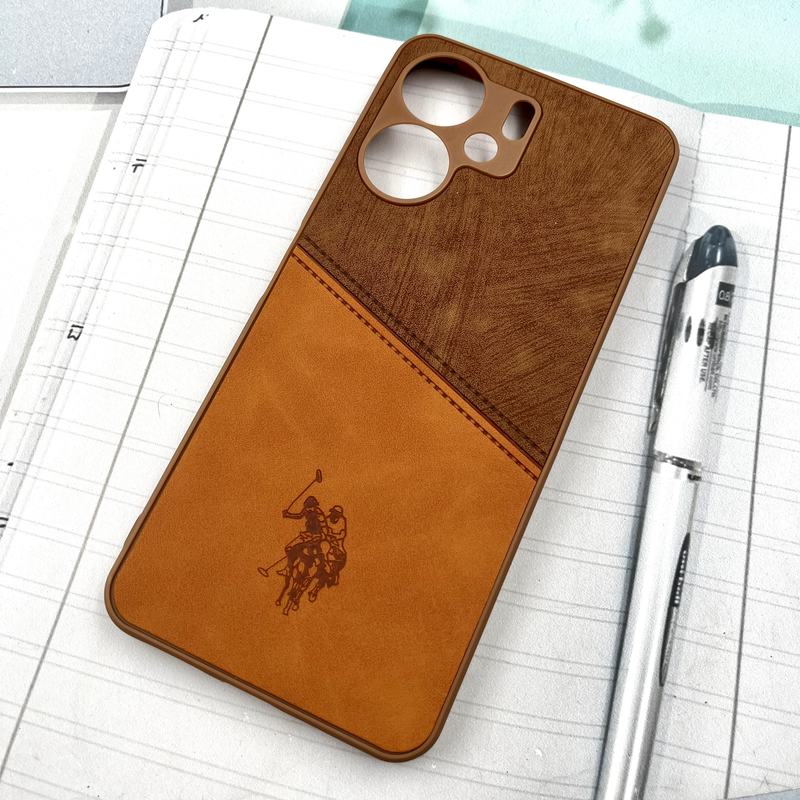 قاب گوشی Redmi 13C / Poco C65 شیائومی Polo Cover چرم طرح دوخت پولو محافظ لنز دار عسلی کد 141198 - Image 2