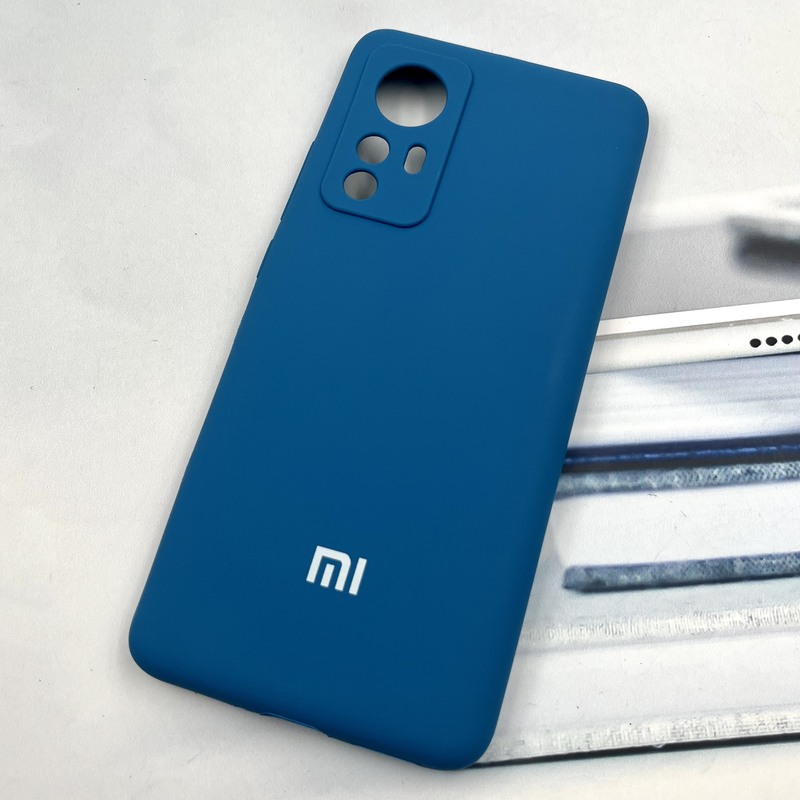 قاب گوشی Xiaomi 12 / Xiaomi 12X شیائومی سیلیکونی پاک کنی اورجینال داخل پارچه ای محافظ لنز دار رنگ آبی کد 150650 - Image 2