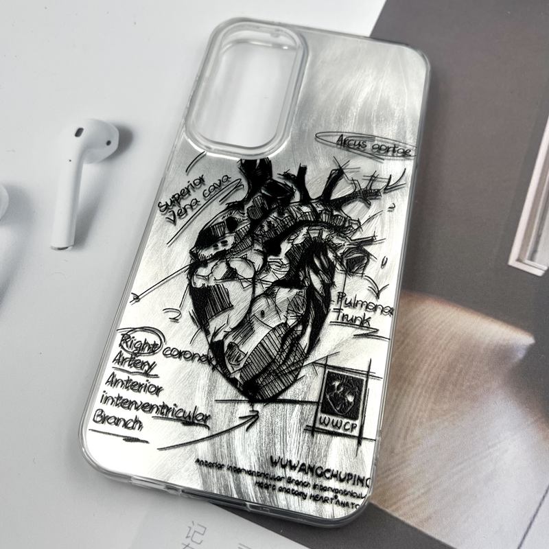 قاب گوشی Galaxy S23 FE سامسونگ Silver Art ضد ضربه Brush طرح قلب کد 154404 - Image 2