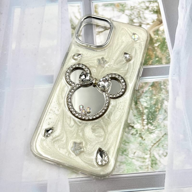 قاب گوشی iPhone 13 / iphone 14 آیفون Crystal Stone کریستال الماسی طرح برجسته فانتزی سه بعدی آینه دار کد 173336 - Image 2