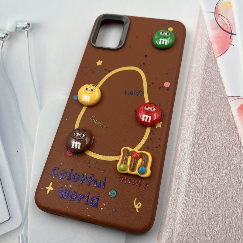 قاب گوشی Galaxy A05 سامسونگ سیلیکونی Playful Case سیلیکونی عروسک برجسته لنز برجسته عسلی کد 177824 - Image 2