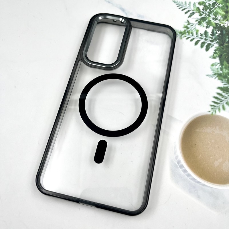 قاب گوشی Galaxy A37 سامسونگ شفاف iRon Cover لنز فلزی ضد ضربه مگ سیف Magsafe اورجینال مشکی کد 188364 - Image 2