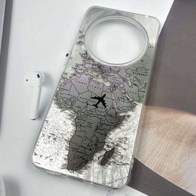 قاب گوشی Redmi 14C / Redmi A4 / Poco C75 شیائومی Silver Art ضد ضربه Brush طرح World Fly کد 192584 - Image 2
