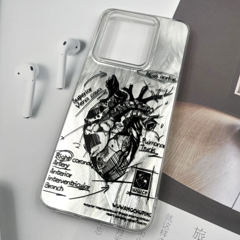 قاب گوشی Redmi 10C / Redmi 10 Power / Poco C40 شیائومی Silver Art ضد ضربه Brush طرح قلب کد 206037 - Image 2
