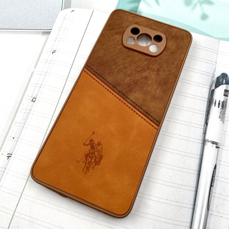 قاب گوشی Poco X3 / Poco X3 NFC / Poco X3 Pro شیائومی Polo Cover چرم طرح دوخت پولو محافظ لنز دار عسلی کد 227560 - Image 2