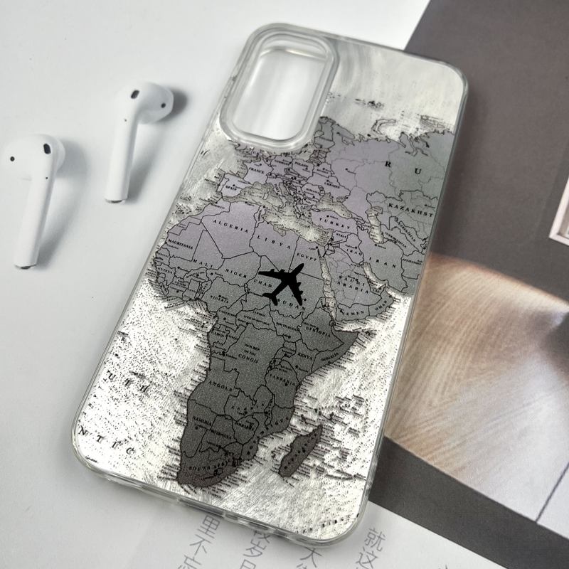 قاب گوشی Galaxy A25 سامسونگ Silver Art ضد ضربه Brush طرح World Fly کد 229913 - Image 2