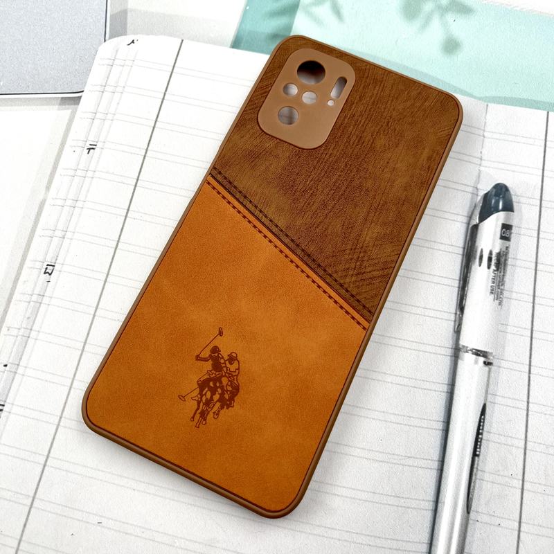 قاب گوشی Redmi Note 10 4G / Redmi Note 10S / Poco M5S شیائومی Polo Cover چرم طرح دوخت پولو محافظ لنز دار عسلی کد 232142 - Image 2