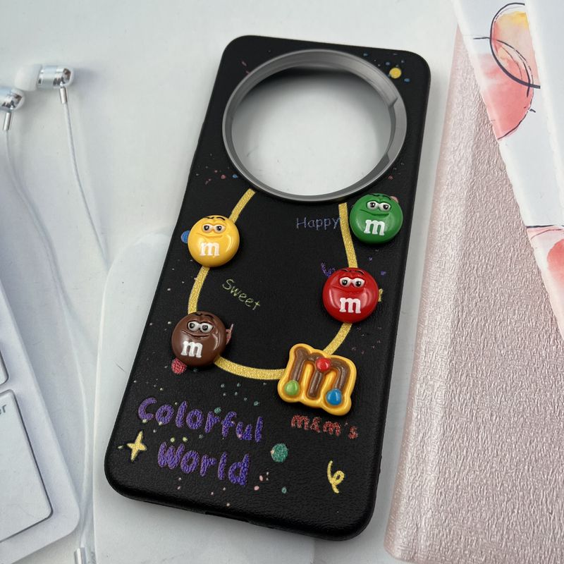 قاب گوشی Redmi 14C / Redmi A4 / Poco C75 شیائومی سیلیکونی Playful Case سیلیکونی عروسک برجسته لنز برجسته مشکی کد 248796 - Image 2