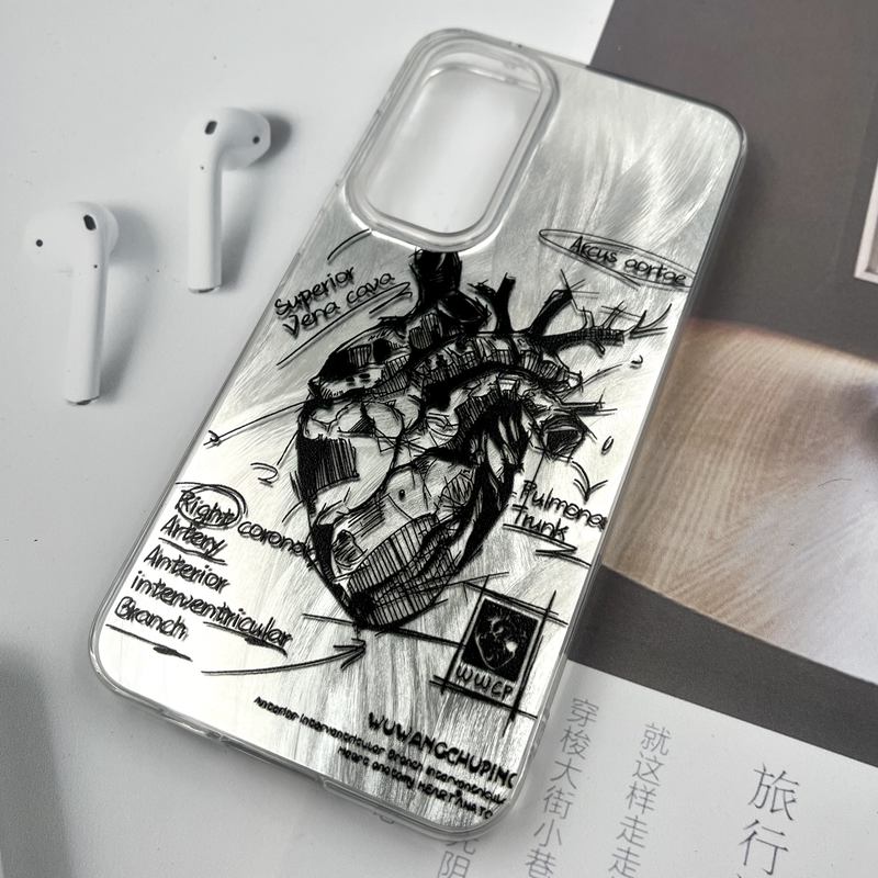 قاب گوشی Galaxy A55 سامسونگ Silver Art ضد ضربه Brush طرح قلب کد 260159 - Image 2