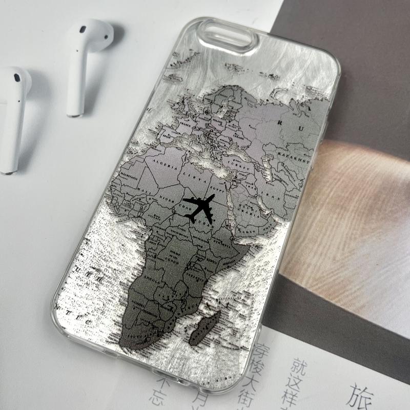 قاب گوشی iPhone 6 / iPhone 6S آیفون Silver Art ضد ضربه Brush طرح World Fly کد 267388 - Image 2