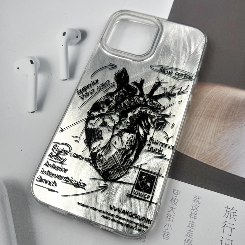 قاب گوشی iPhone 13 Pro Max آیفون Silver Art ضد ضربه Brush طرح قلب کد 299130 - Image 2