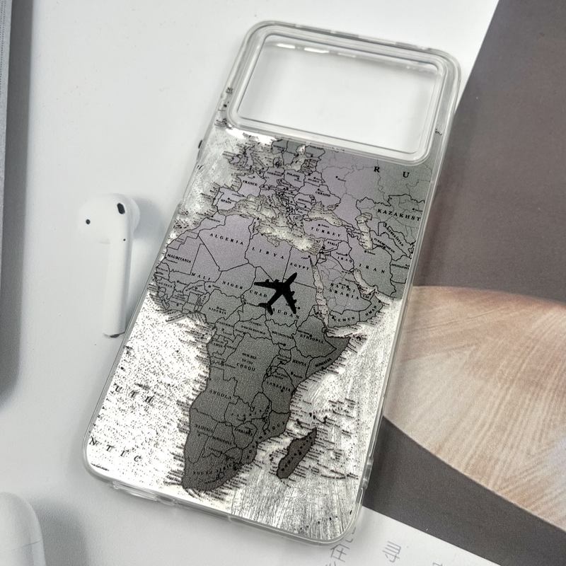 قاب گوشی Poco X4 Pro 5G شیائومی Silver Art ضد ضربه Brush طرح World Fly کد 308428 - Image 2