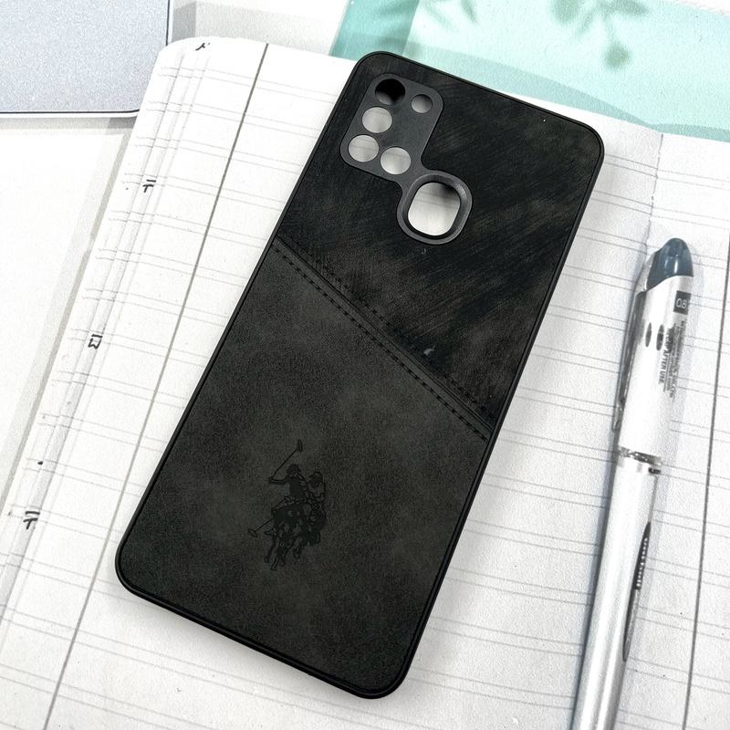 قاب گوشی Galaxy A21S سامسونگ Polo Cover چرم طرح دوخت پولو محافظ لنز دار مشکی کد 315242 - Image 2