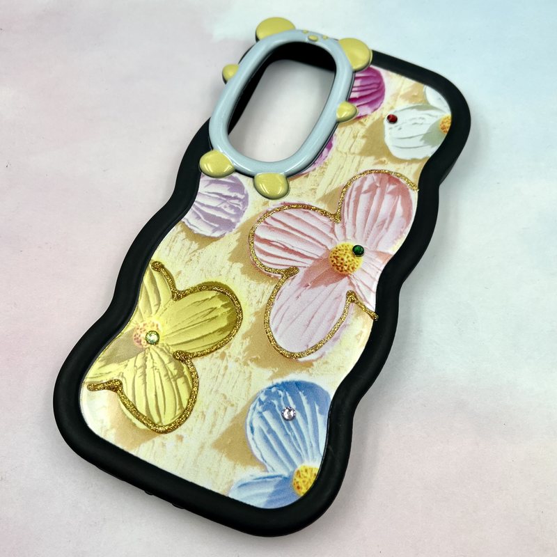 قاب گوشی Galaxy A35 / A55 سامسونگ سیلیکونی Flower Case طرح گل نگین برجسته ایربگ دار کد 345747 - Image 2
