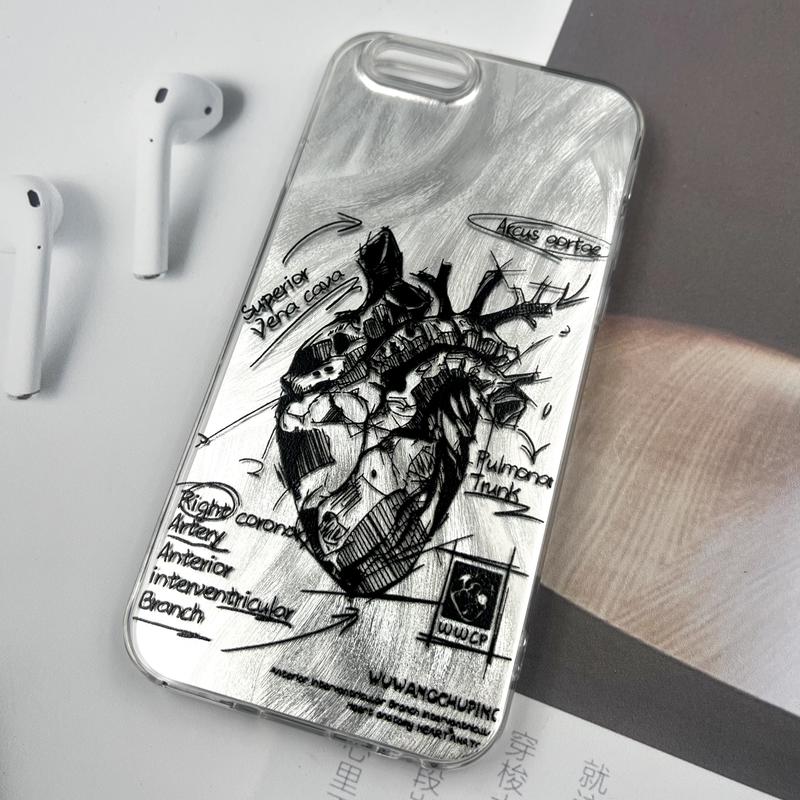 قاب گوشی iPhone 6 / iPhone 6S آیفون Silver Art ضد ضربه Brush طرح قلب کد 367397 - Image 2