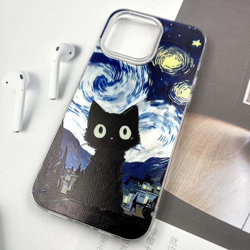 قاب گوشی iPhone 14 Pro Max آیفون Silver Art ضد ضربه Brush طرح ونگوگ کد 391963 - Image 2