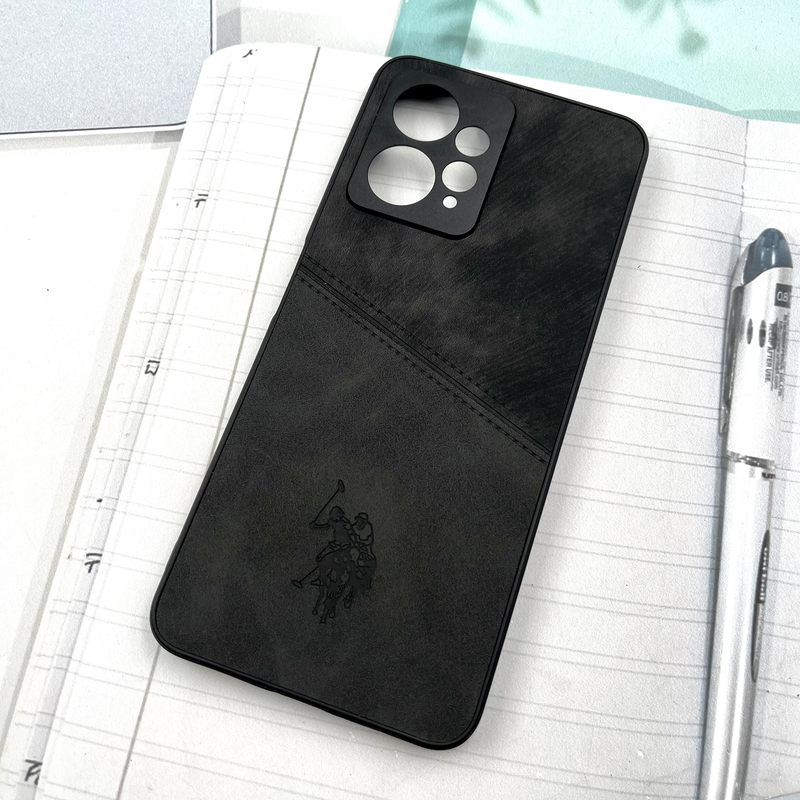 قاب گوشی Redmi Note 12 4G شیائومی Polo Cover چرم طرح دوخت پولو محافظ لنز دار مشکی کد 409667 - Image 2
