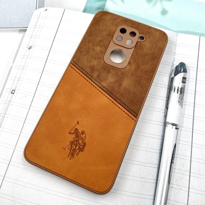 قاب گوشی Redmi Note 9 / Redmi 10X شیائومی Polo Cover چرم طرح دوخت پولو محافظ لنز دار عسلی کد 415463 - Image 2