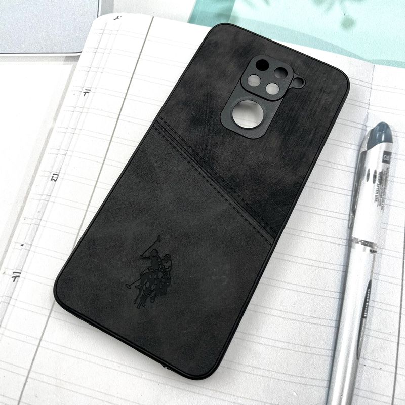 قاب گوشی Redmi Note 9 / Redmi 10X شیائومی Polo Cover چرم طرح دوخت پولو محافظ لنز دار مشکی کد 416634 - Image 2