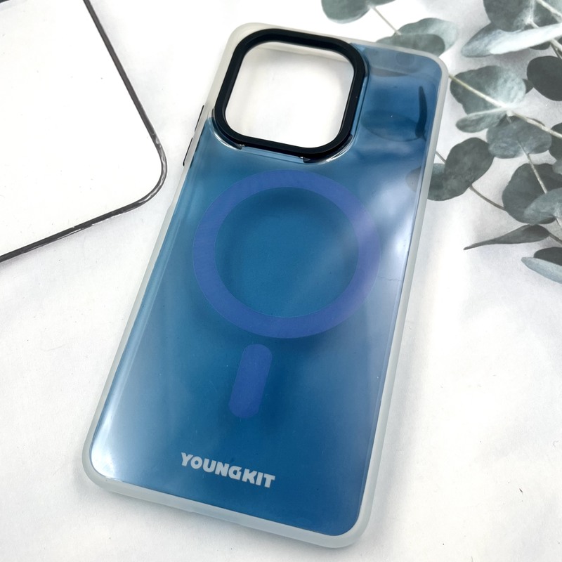 قاب گوشی Redmi Note 13 4G شیائومی Youngkit Case طرح مگ سیف Magsafe ایربگ دار لنز برجسته آبی کد 466016 - Image 2