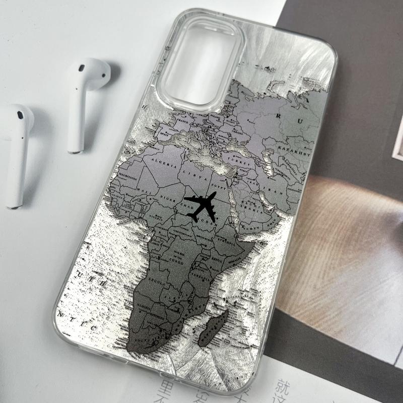 قاب گوشی Galaxy A54 سامسونگ Silver Art ضد ضربه Brush طرح World Fly کد 494252 - Image 2