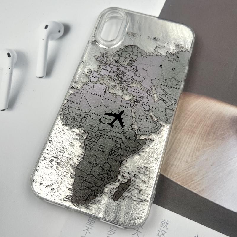 قاب گوشی iPhone X / iPhone XS آیفون Silver Art ضد ضربه Brush طرح World Fly کد 501130 - Image 2