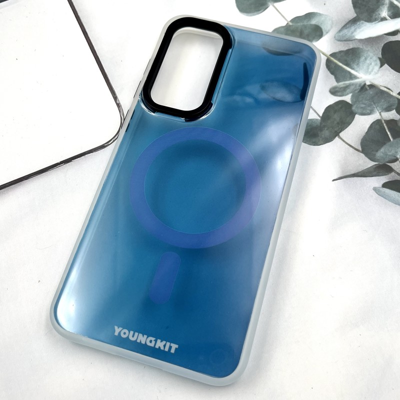 قاب گوشی Galaxy A55 سامسونگ Youngkit Case طرح مگ سیف Magsafe ایربگ دار لنز برجسته آبی کد 509656 - Image 2