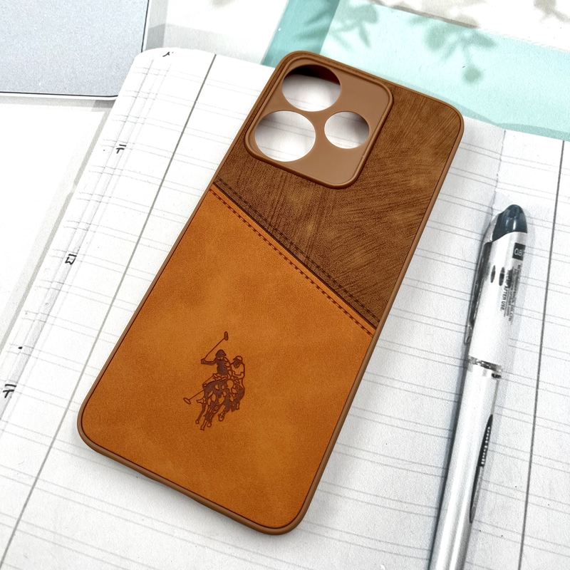 قاب گوشی Redmi 13 / Redmi 13x / Poco M6 4G شیائومی Polo Cover چرم طرح دوخت پولو محافظ لنز دار عسلی کد 512704 - Image 2