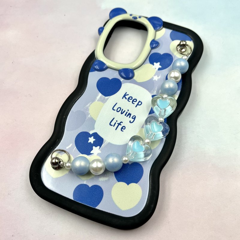 قاب گوشی Galaxy S21 FE سامسونگ سیلیکونی Bracelet Case بند آویز دار مرواریدی طرح قلب کد 513055 - Image 2