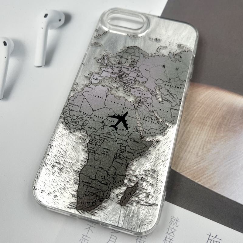 قاب گوشی iPhone 7 / iPhone 8 / iPhone SE 2020 / iPhone SE 2022 آیفون Silver Art ضد ضربه Brush طرح World Fly کد 547095 - Image 2