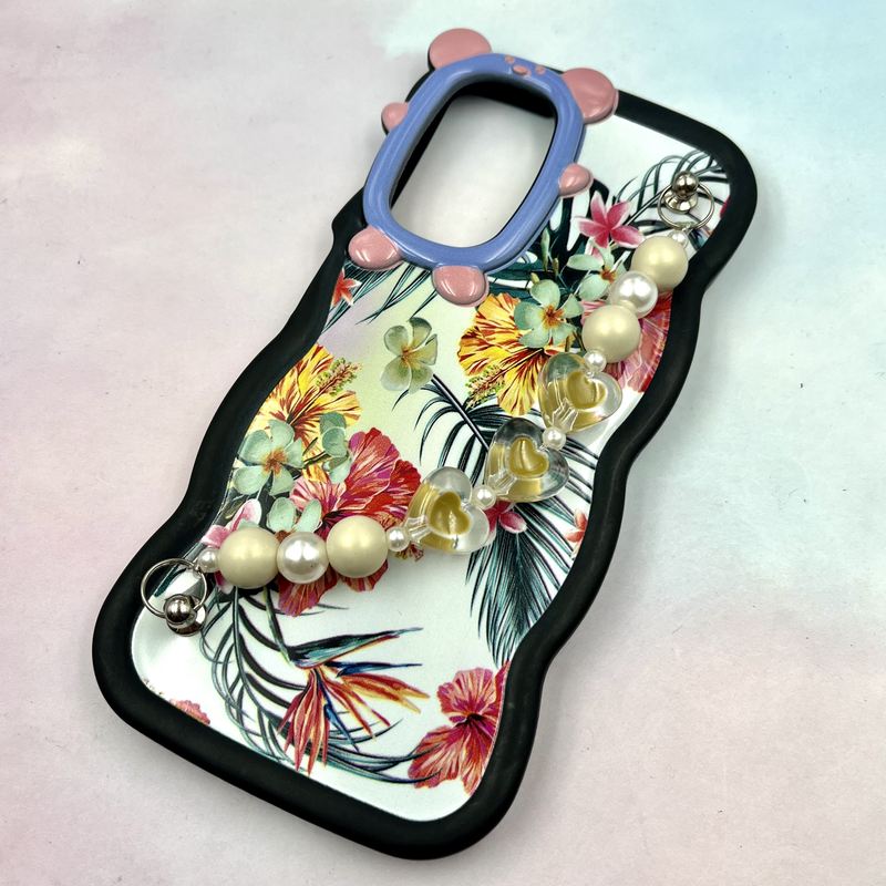 قاب گوشی Redmi Note 11 Pro / Redmi Note 12 Pro 4G شیائومی سیلیکونی Bracelet Case بند آویز دار مرواریدی گل کد 555573 - Image 2