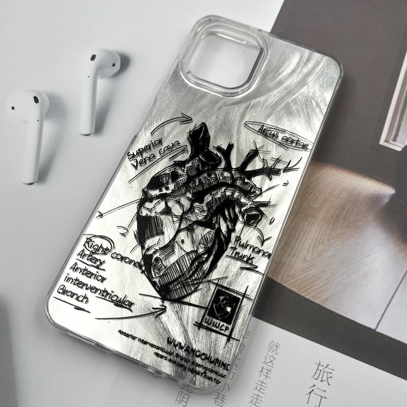 قاب گوشی Galaxy A03 سامسونگ Silver Art ضد ضربه Brush طرح قلب کد 569490 - Image 2