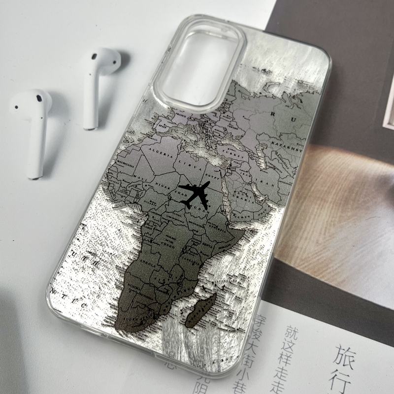 قاب گوشی Galaxy A55 سامسونگ Silver Art ضد ضربه Brush طرح World Fly کد 584375 - Image 2