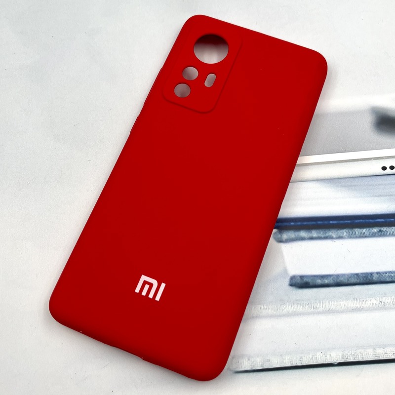 قاب گوشی Xiaomi 12 / Xiaomi 12X شیائومی سیلیکونی پاک کنی اورجینال داخل پارچه ای محافظ لنز دار رنگ قرمز کد 591250 - Image 2