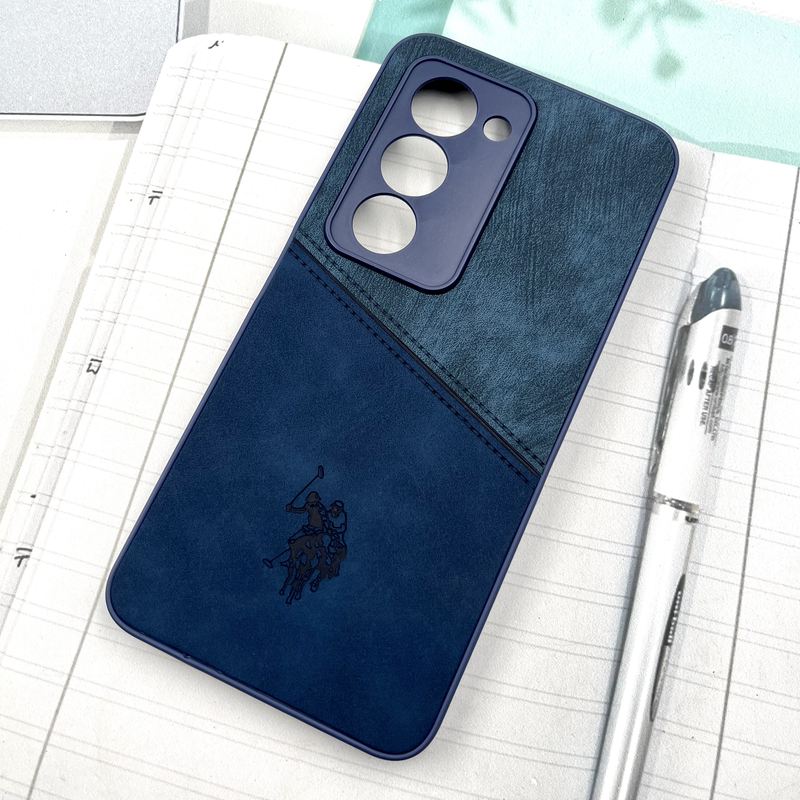 قاب گوشی Redmi 15 4G شیائومی Polo Cover چرم طرح دوخت پولو محافظ لنز دار سرمه ای کد 595403 - Image 2