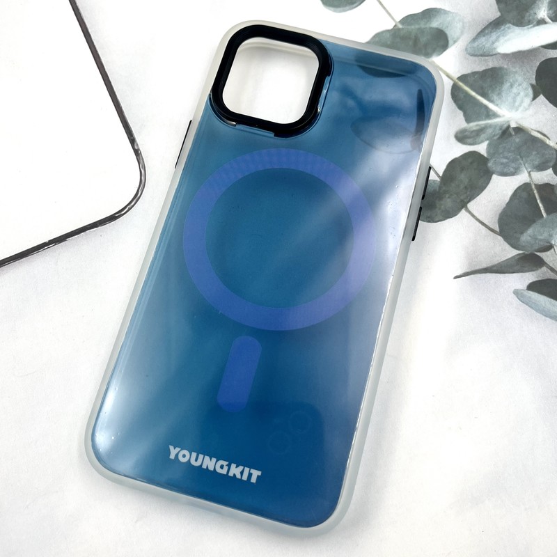 قاب گوشی iPhone 12 / iPhone 12 Pro آیفون Youngkit Case طرح مگ سیف Magsafe ایربگ دار لنز برجسته آبی کد 596191 - Image 2