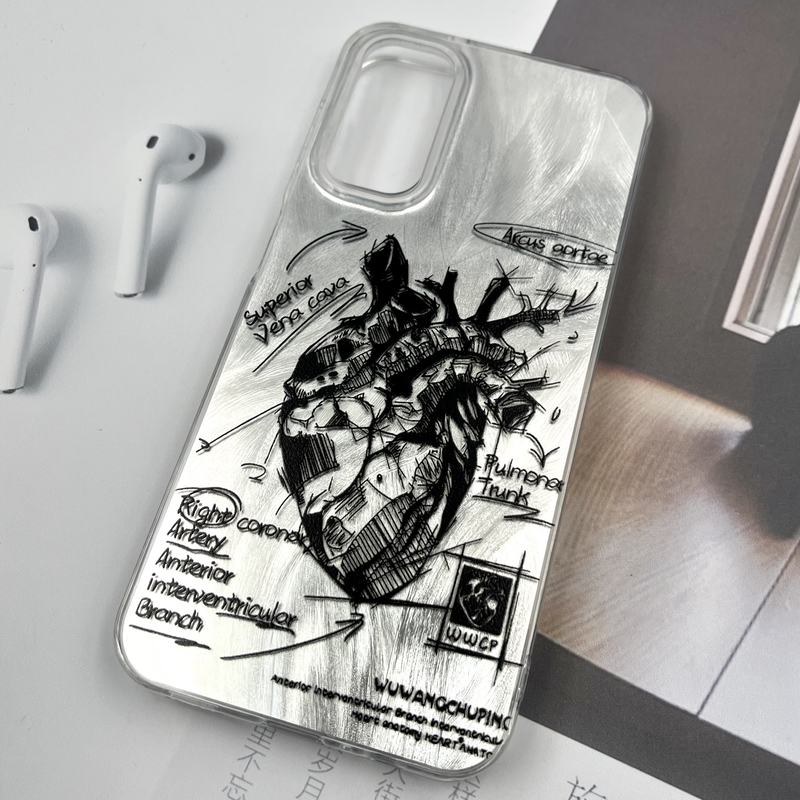 قاب گوشی Galaxy A14 سامسونگ Silver Art ضد ضربه Brush طرح قلب کد 604451 - Image 2
