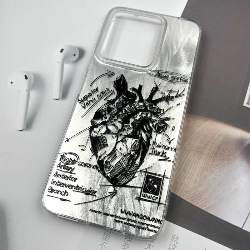 قاب گوشی Redmi 13 / Redmi 13x / Poco M6 4G شیائومی Silver Art ضد ضربه Brush طرح قلب کد 618900 - Image 2