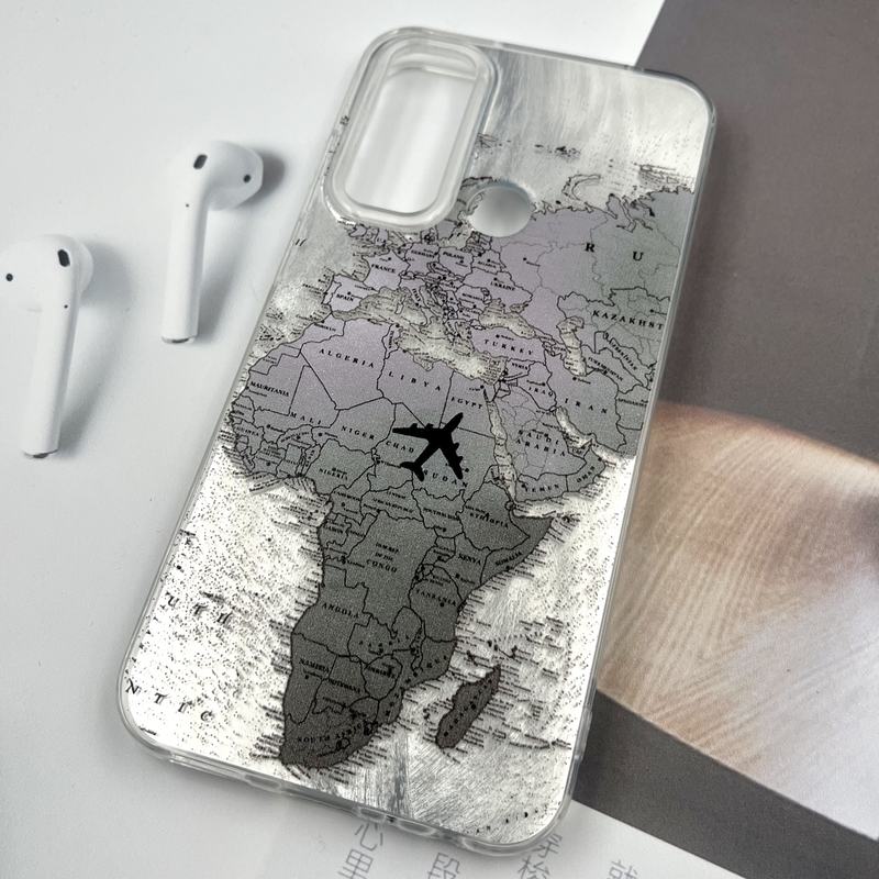 قاب گوشی Redmi Note 8 / Redmi Note 8 2021 شیائومی Silver Art ضد ضربه Brush طرح World Fly کد 620177 - Image 2