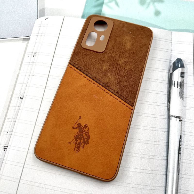 قاب گوشی Redmi Note 12S شیائومی Polo Cover چرم طرح دوخت پولو محافظ لنز دار عسلی کد 626941 - Image 2