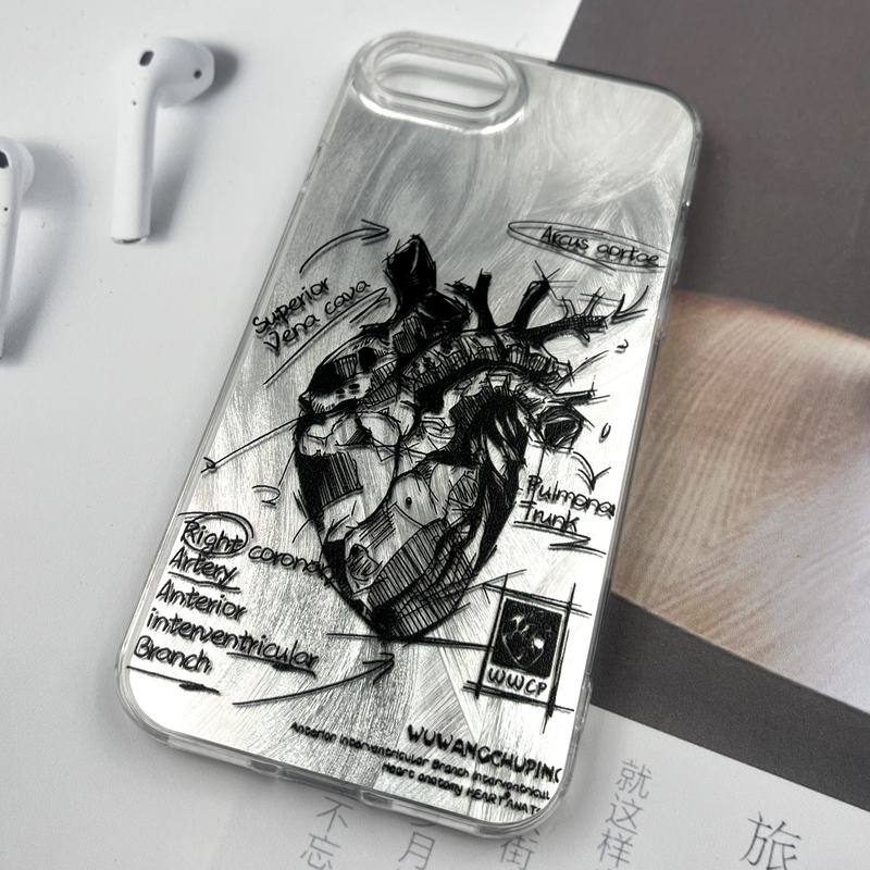 قاب گوشی iPhone 7 / iPhone 8 / iPhone SE 2020 / iPhone SE 2022 آیفون Silver Art ضد ضربه Brush طرح قلب کد 636656 - Image 2
