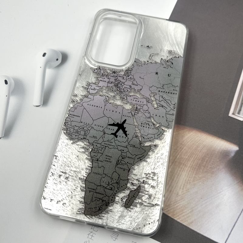 قاب گوشی Galaxy A33 سامسونگ Silver Art ضد ضربه Brush طرح World Fly کد 675869 - Image 2