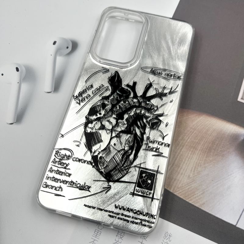 قاب گوشی Galaxy A33 سامسونگ Silver Art ضد ضربه Brush طرح قلب کد 676964 - Image 2