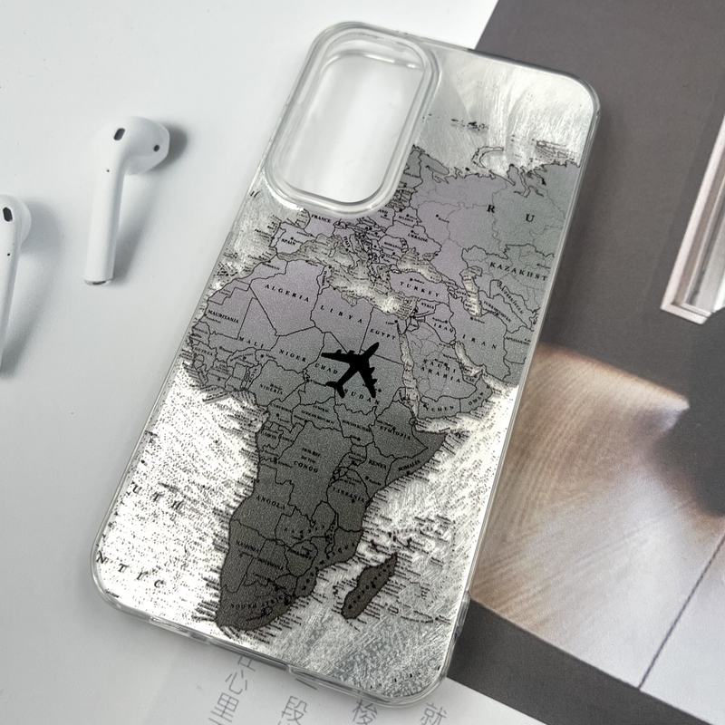قاب گوشی Galaxy S23 FE سامسونگ Silver Art ضد ضربه Brush طرح World Fly کد 691984 - Image 2