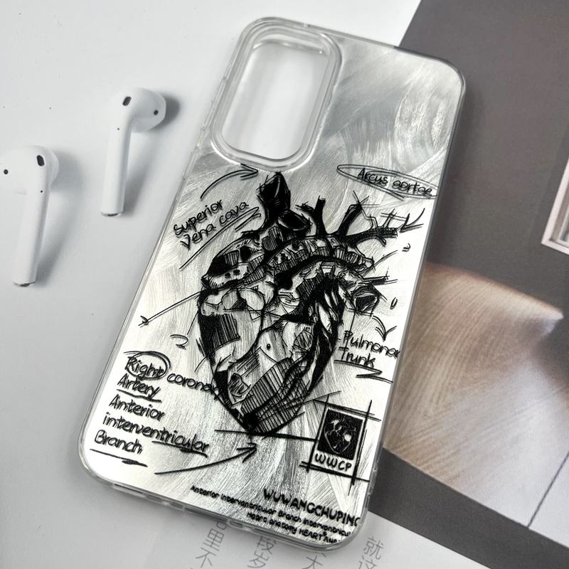 قاب گوشی Galaxy A35 سامسونگ Silver Art ضد ضربه Brush طرح قلب کد 701562 - Image 2