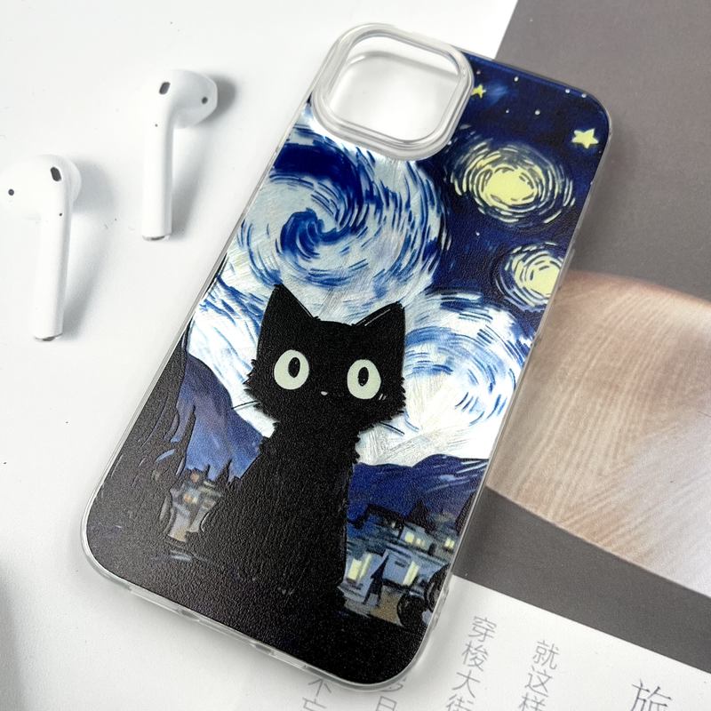 قاب گوشی iPhone 13 / iphone 14 آیفون Silver Art ضد ضربه Brush طرح ونگوگ کد 719751 - Image 2